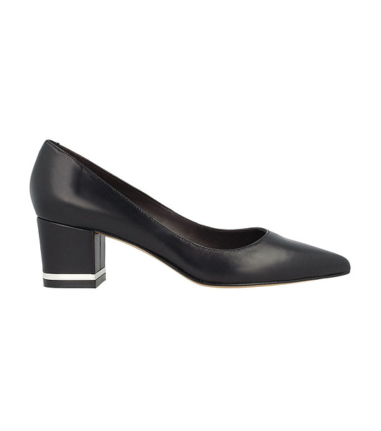 Черни кожени дамски обувки на ток Arden снимка