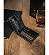 Кожен мъжки портфейл в черно с лого и RFID защита-1 снимка