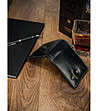Кожен мъжки портфейл в черно с лого и RFID защита-3 снимка