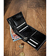 Кожен мъжки портфейл в черно с горещ печат и RFID защита-1 снимка