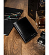 Кожен мъжки портфейл в черно с горещ печат и RFID защита-2 снимка
