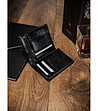 Кожен мъжки портфейл в черно с горещ печат и RFID защита-3 снимка