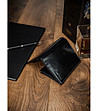Кожен мъжки портфейл в черно с горещ печат и RFID защита-4 снимка