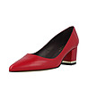 Червени кожени дамски обувки на ток Arden-1 снимка