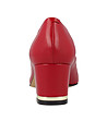 Червени кожени дамски обувки на ток Arden-4 снимка