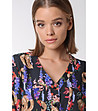 Многоцветна дамска риза с принт Wella-2 снимка