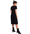Черна памучна рокля с къси ръкави Miranda-1 снимка