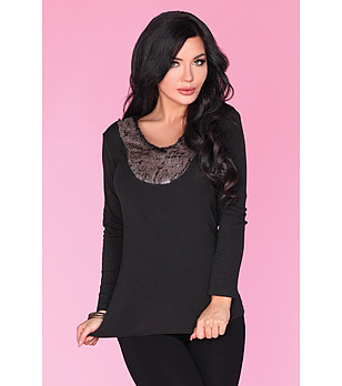 Кокетна дамска блуза в черен цвят Laksi снимка