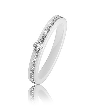 Керамичен пръстен с кристали Swarovski Dania снимка