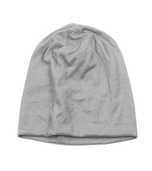 Unisex шапка с памук в сив меланж снимка