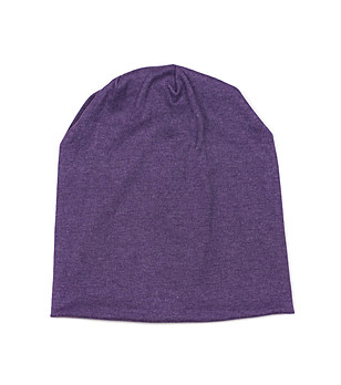 Unisex шапка с памук в лилав меланж снимка