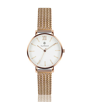 Дамски часовник в розовозлатисто и бяло Flores снимка