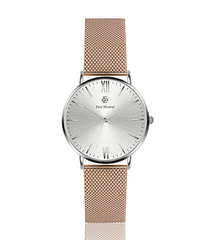 Дамски часовник от неръждаема стомана в сребристо и розовозлатисто Candace снимка