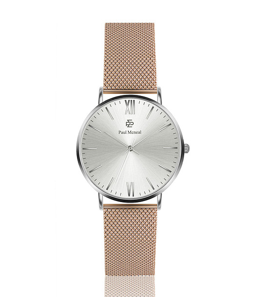 Дамски часовник от неръждаема стомана в сребристо и розовозлатисто Candace снимка