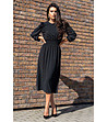Черна рокля с буфан ръкави Boquetina-0 снимка