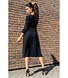 Черна рокля с буфан ръкави Boquetina-1 снимка