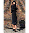 Черна рокля с буфан ръкави Boquetina-3 снимка