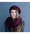Дамски каскет в нюанс на цвят бордо-0 снимка