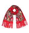 Червен дамски шал с флорален принт Larissa-0 снимка