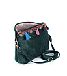 Тъмнозелена дамска чанта с пискюли Linela-1 снимка
