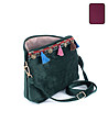 Дамска чанта в цвят бургунд с пискюли Linela-1 снимка