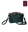 Дамска чанта в цвят бургунд с пискюли-3 снимка