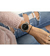 Сребрист дамски часовник с черен циферблат Izala-1 снимка