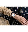 Дамски часовник в розовозлатисто и бяло Flores-1 снимка