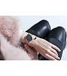 Розовозлатист дамски часовник с черен циферблат Veronica-1 снимка