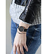 Черен дамски часовник с розовозлатист корпус Veronica-1 снимка
