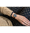Дамски часовник с релефна кожена кафява каишка Linda-1 снимка