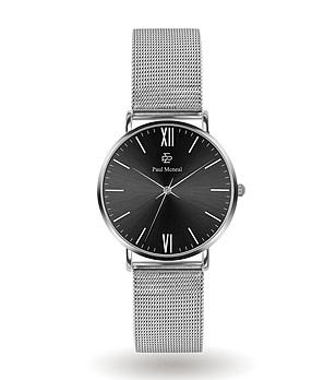 Мъжки часовник в черно и сребристо Ignazio снимка