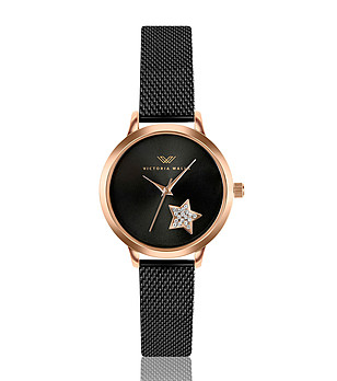 Дамски часовник в розовозлатисто и черно Rina снимка