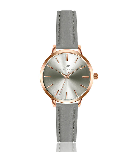 Дамски часовник в розовозлатисто със сива каишка Lea снимка