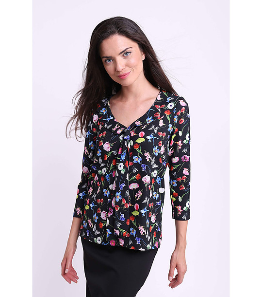 Ефектна дамска многоцветна блуза Denni с яка снимка