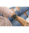 Сребрист дамски часовник с черен циферблат Ignazio-1 снимка