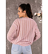 Дамски ажурен пуловер Kelly в розов нюанс-1 снимка