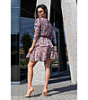 Бежова рокля с лилав флорален принт Gerasin-1 снимка