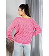 Дамски ажурен пуловер Gloris в розов нюанс-1 снимка