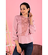 Стилна дамска блуза в цвят розова пудра Marie-0 снимка