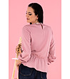 Стилна дамска блуза в цвят розова пудра Hana-1 снимка
