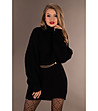 Черен дамски пуловер с поло яка Mona-0 снимка