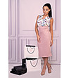 Елегантна пола в цвят розова пудра Sofie-3 снимка