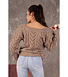 Дамски пуловер Manesa в цвят мока-1 снимка