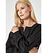 Черна дамска блуза с памук Alenia-3 снимка