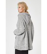 Сив дамски пуловер от мохер и вълна с качулка Fiorella-1 снимка