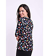Ефектна дамска многоцветна блуза Denni с яка-1 снимка