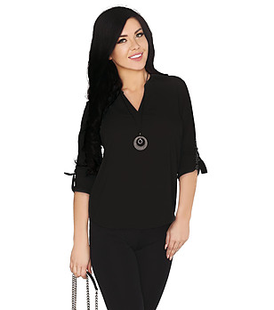 Стилна дамска блуза Katerina в черно снимка
