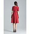 Червена разкроена рокля Vita-1 снимка