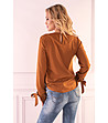 Дамска блуза в цвят камел Orani-1 снимка